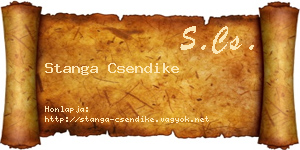 Stanga Csendike névjegykártya